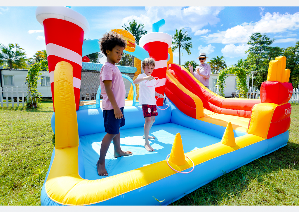 Inflatable Jumping Castle and Slide for the backyard