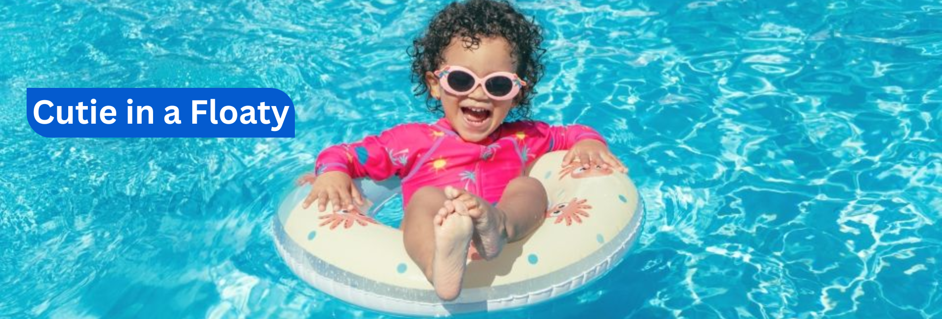 A little girl enjoying the waters in the Intex Inflatable. Intex floaters are renowned world over for their quality and unique designs.