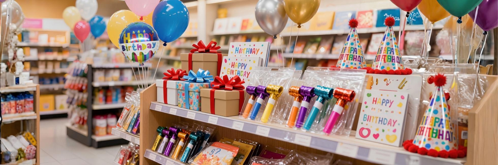 Party Items in a retail outlet