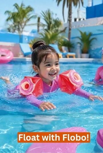 A little girl enjoying the waters in the Flobo Inflatable.